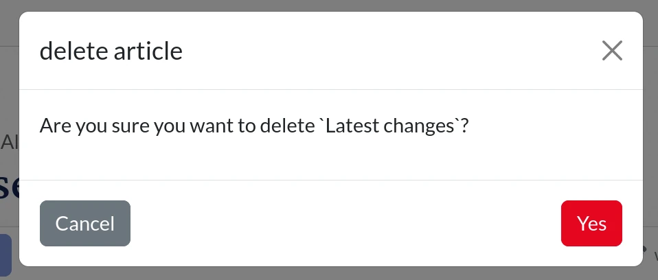 the delete message confirmation