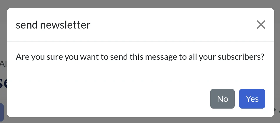 the send message confirmation