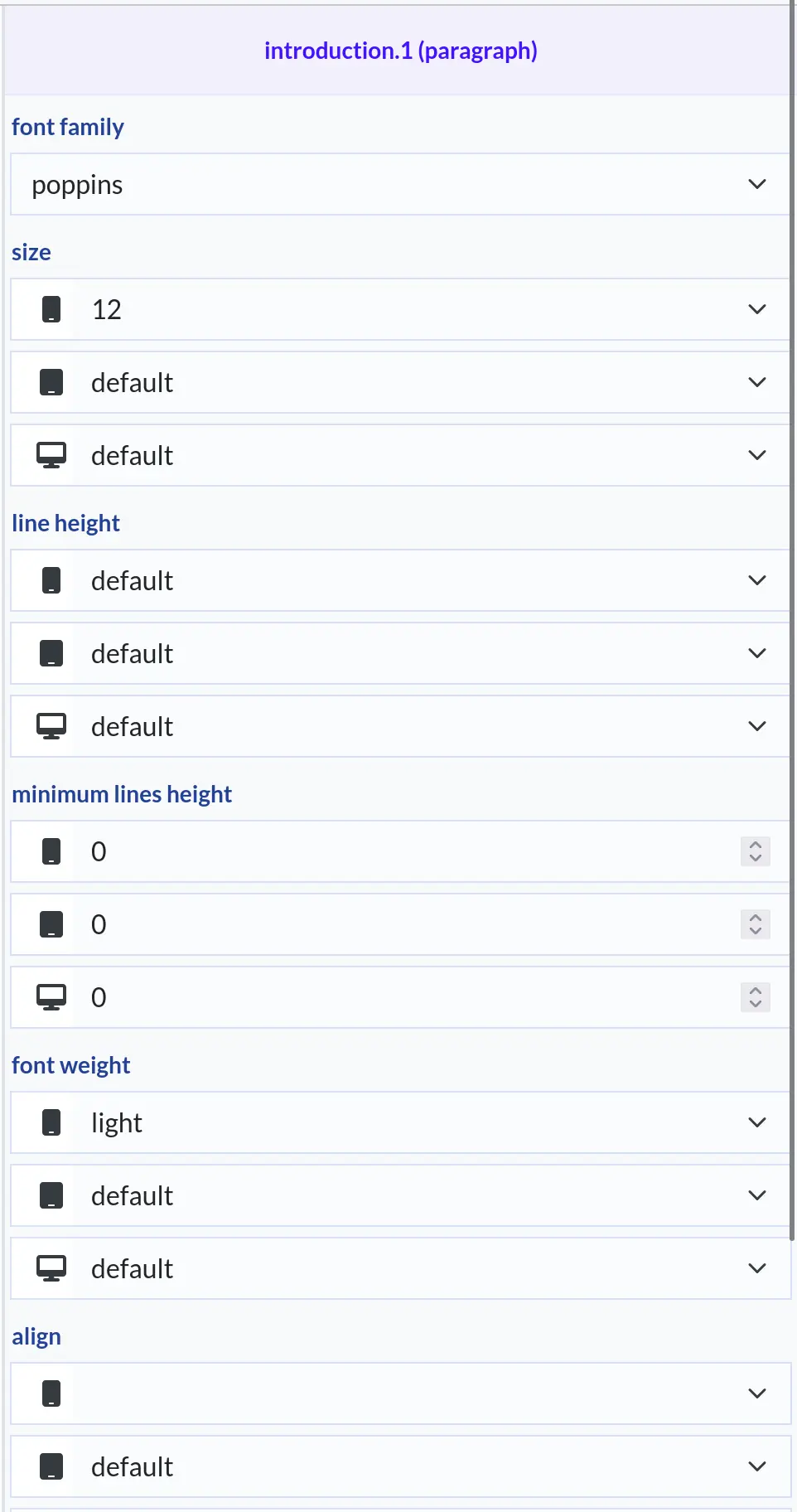 pragraph properties example